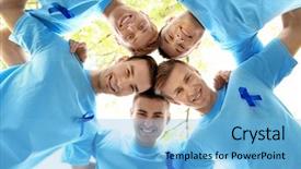  Presentation with prostate cancer - Colorful presentation theme enhanced with circle outdoors prostate cancer backdrop and a light blue colored foreground