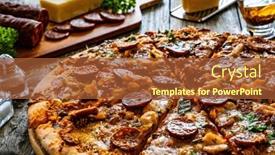  Presentation with chorizo - Slides featuring circle-pizza-chorizo-with-chicken background and a red colored foreground