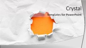  Presentation with breakthrough - Colorful PPT layouts enhanced with circle shape breakthrough paper hole backdrop and a light gray colored foreground
