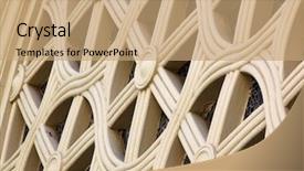  Presentation with window frame - Cool new PPT theme with circle style frame to chruch backdrop and a coral colored foreground