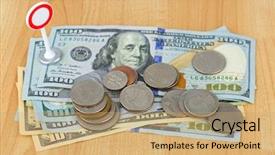  Presentation with traffic circle - Theme with circle traffic road sign pole background and a coral colored foreground