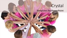  Presentation with breast cancer - Beautiful slides featuring circle wearing pink for breast backdrop and a soft green colored foreground