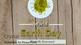  Presentation with green earth - Presentation design with circle-with-globe-and-recycling background and a  colored foreground