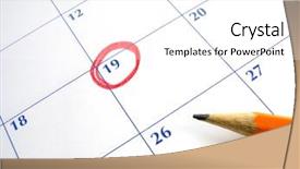  Presentation with date palmtree - Presentation theme consisting of circled date on a calendar background and a white colored foreground