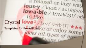  Presentation with dictionary - Amazing presentation theme having circled with a red heart backdrop and a  colored foreground