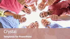  Presentation with generation - Slide set featuring 3 circles - generation and people concept background and a coral colored foreground