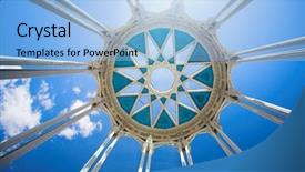  Presentation with circle - PPT theme consisting of circles architecture - columns and circle on top background and a light blue colored foreground