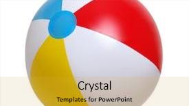  Presentation with beach ball - Slide set having circles circles - beach ball isolated background and a gold colored foreground
