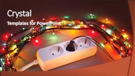  Presentation with christmas lights bulb decoration - Slide set featuring circles circles - christmas garland lights circle background and a tawny brown colored foreground