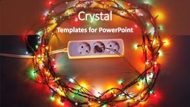  Presentation with christmas lights - Theme enhanced with circles circles - christmas garland lights circle background and a tawny brown colored foreground