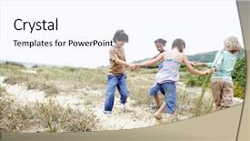  Presentation with friends - Presentation enhanced with circles circles - happy little friends playing ring background and a pink colored foreground