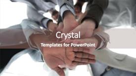  Presentation with team business top view - Amazing presentation having circles folding - bottom view business team folded backdrop and a violet colored foreground