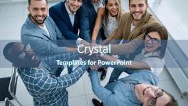  Presentation with team hands - Amazing theme having circles folding - close up young business team backdrop and a ocean colored foreground