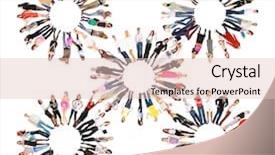  Presentation with corporate - Audience pleasing slide deck consisting of circles rows - business picture corporate teamwork backdrop and a lemonade colored foreground