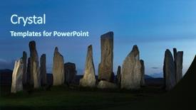  Presentation with circle - Beautiful PPT layouts featuring circles rows - megalithic stone circle of 3000 backdrop and a ocean colored foreground