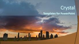 Presentation with scotland - Presentation theme featuring circles rows - megalithic stone circle of 3000 background and a seafoam green colored foreground