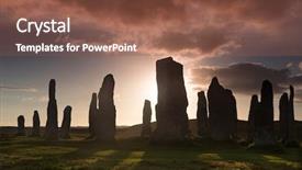  Presentation with scotland - Beautiful presentation theme featuring circles rows - megalithic stone circle of 3000 backdrop and a tawny brown colored foreground
