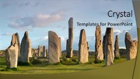  Presentation with scotland - Colorful presentation theme enhanced with circles rows - megalithic stone circle of 3000 backdrop and a light blue colored foreground