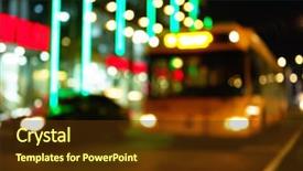  Presentation with night city - Cool new theme with circles rows - night city lights abstract blur backdrop and a tawny brown colored foreground