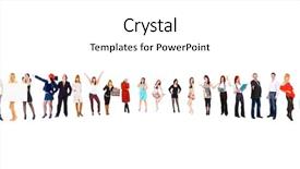  Presentation with team together everyone achieves more - Presentation theme consisting of circles rows - united colleagues team together background and a white colored foreground