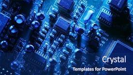  Presentation with blue circuit board solderings - Presentation theme consisting of circuit board abstract background texture background and a navy blue colored foreground