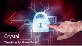  Presentation with circuit board - Cool new presentation theme with circuit board and lock backdrop and a tawny brown colored foreground