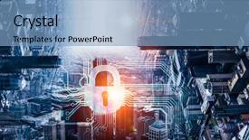  Presentation with circuit board - Amazing presentation theme having chip network - circuit board background backdrop and a light blue colored foreground