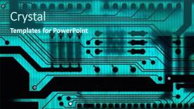  Presentation with electronics circuit - Amazing slide set having circuit-board-electronics-macro-glowing backdrop and a ocean colored foreground