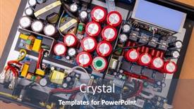  Presentation with circuit board - Slide set featuring circuit-board-of-sound-amplifier background and a ocean colored foreground