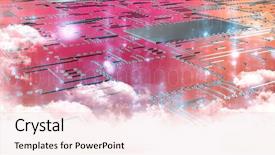  Presentation with circuit board - PPT theme consisting of circuit board on white background background and a lemonade colored foreground