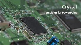  Presentation with electronics printed circuit board blue - Presentation having circuit board silicon technology background background and a  colored foreground