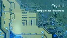  Presentation with motherboard - Presentation enhanced with circuit-board-texture-close-up background and a ocean colored foreground