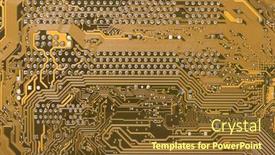  Presentation with tech science - Audience pleasing slide deck consisting of circuit-board-texture-close-up backdrop and a tawny brown colored foreground