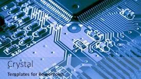  Presentation with circuit board - Beautiful theme featuring circuit-board-with-connectors backdrop and a light blue colored foreground