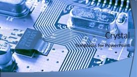  Presentation with printed circuit board - Presentation theme consisting of printed circuitboard - circuit board with connectors background and a light blue colored foreground