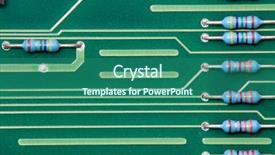  Presentation with circuit board - Beautiful PPT theme featuring electrical logic - circuit board with dust backdrop and a ocean colored foreground