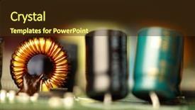  Presentation with electronic components - Beautiful presentation theme featuring circuit board with electronic components backdrop and a tawny brown colored foreground