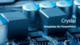  Presentation with electronic components - Cool new slide set with circuit board with many electronic backdrop and a ocean colored foreground