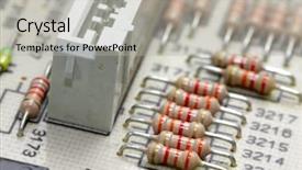  Presentation with circuit - PPT theme having audio science - circuit board background and a light gray colored foreground