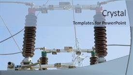  Presentation with high voltage - Amazing PPT theme having circuit breaker - power disconnector for high voltage backdrop and a light blue colored foreground