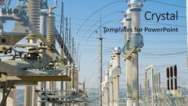  Presentation with circuit - Cool new slide deck with circuit breaker - sf6 load-break switch backdrop and a light blue colored foreground