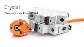  Presentation with circuit breaker - Presentation design with circuit-breaker-and-orange-electric background and a white colored foreground