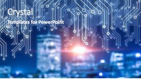  Presentation with circuit - PPT theme enhanced with circuit city - technology image of dubai background and a ocean colored foreground