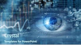  Presentation with human eye - PPT layouts with circuit diagram - close up of human eye background and a ocean colored foreground