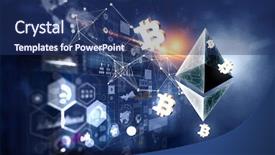  Presentation with transport and future technology concept - Cool new PPT theme with circuit diagram - future technology crypto currency concept backdrop and a  colored foreground