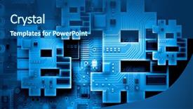  Presentation with coding - Presentation theme having circuit globe - concept of crypto currency coding background and a ocean colored foreground