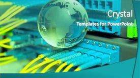  Presentation with technology missile - Slides enhanced with circuit globe - fiber cable serve with technology background and a teal colored foreground