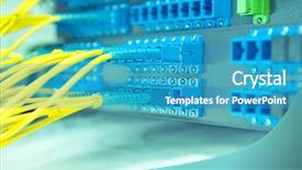  Presentation with fiber optic - Audience pleasing PPT layouts consisting of circuit globe - fiber cable serve with technology backdrop and a teal colored foreground