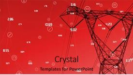  Presentation with public sphere - Slides with circuit globe - sphere of icons and numbers background and a red colored foreground