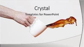  Presentation with pen laptop coffee cup clips - Theme featuring cofee spill keyboard - accidentally pouring coffee background and a white colored foreground